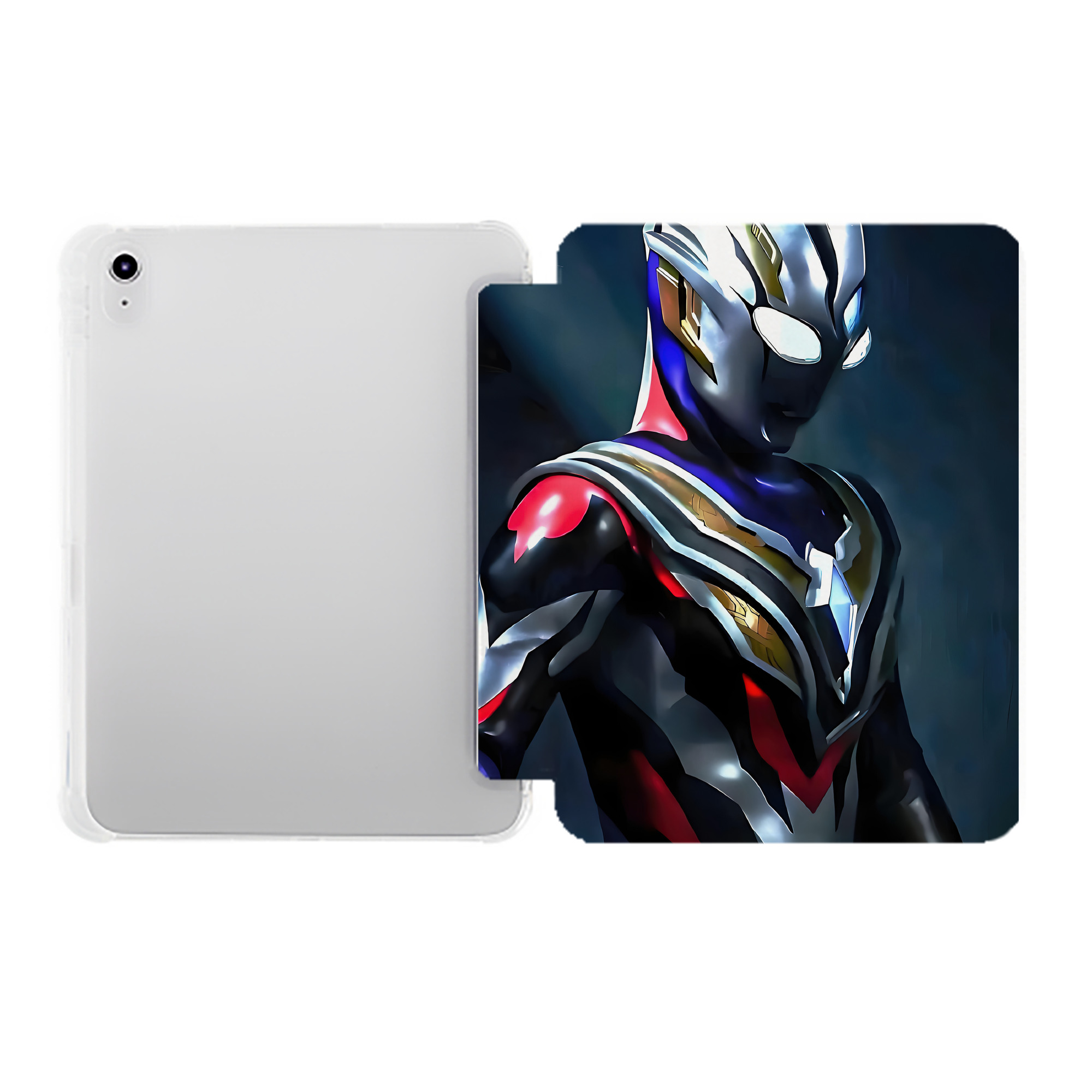 （画像用） ウルトラマン Ultraman IPad ケース ペン収納付き 三つ折りスタンド PUレザー×シリコン 対応機種9.5/10.5/10.9インチ